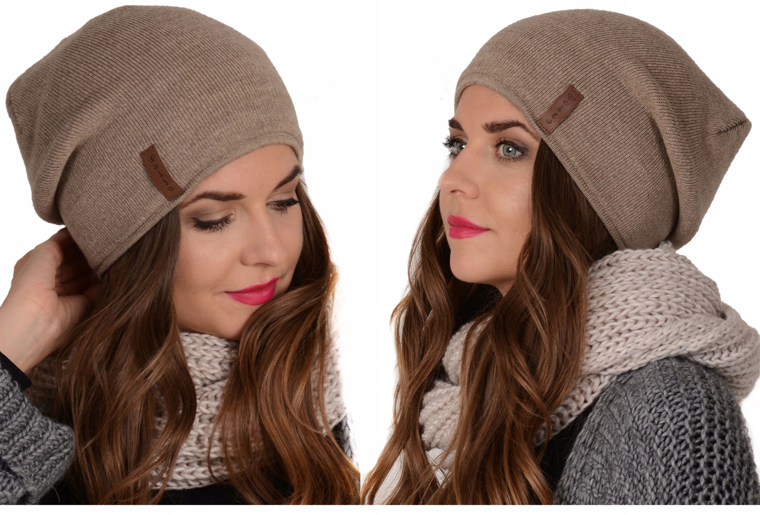 

Beanie Podwójna Czapka Damska Krasnal Beż v1