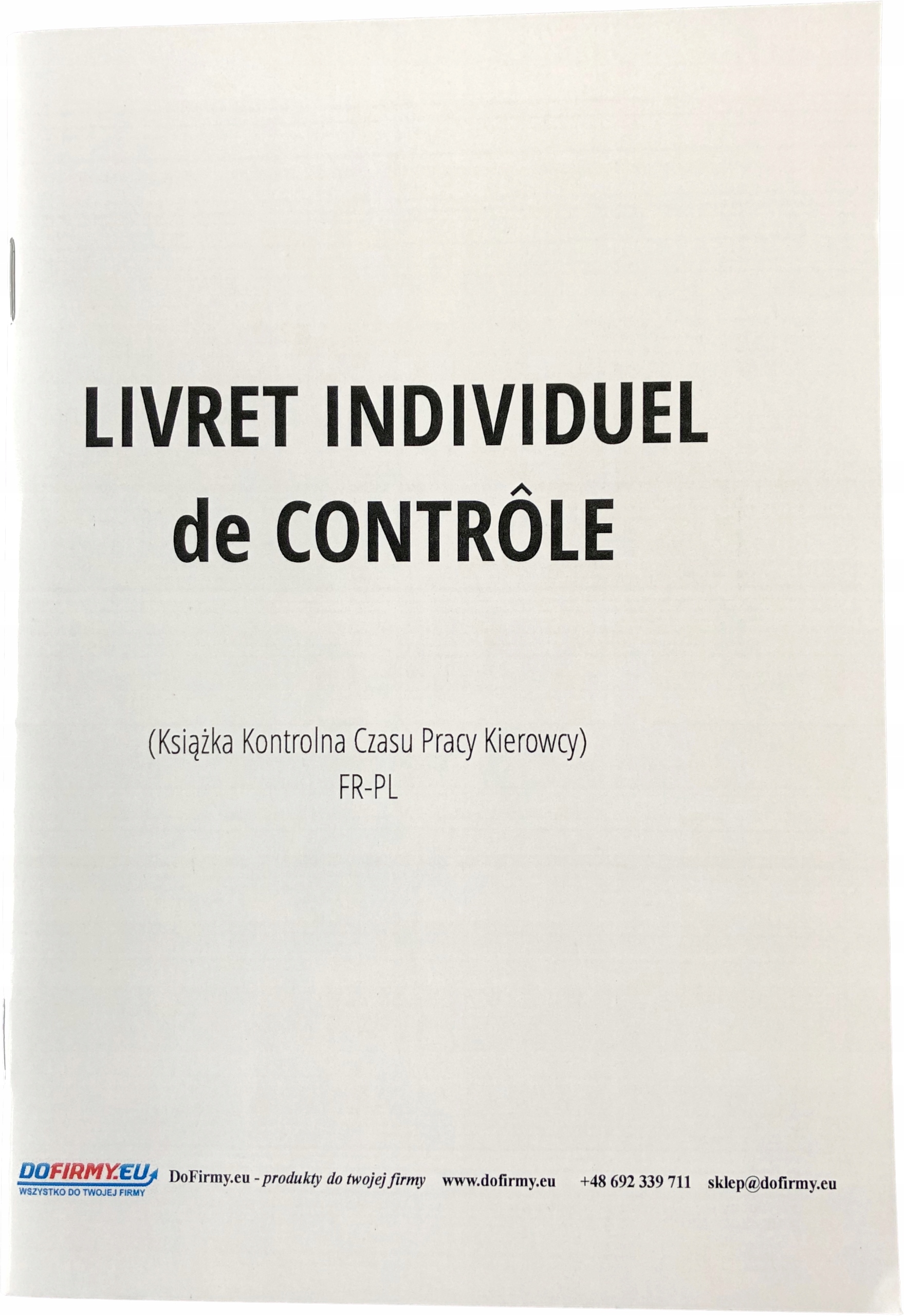 

Książka czasu pracy kierowcy Francja LIC 2w1 Pl-fr