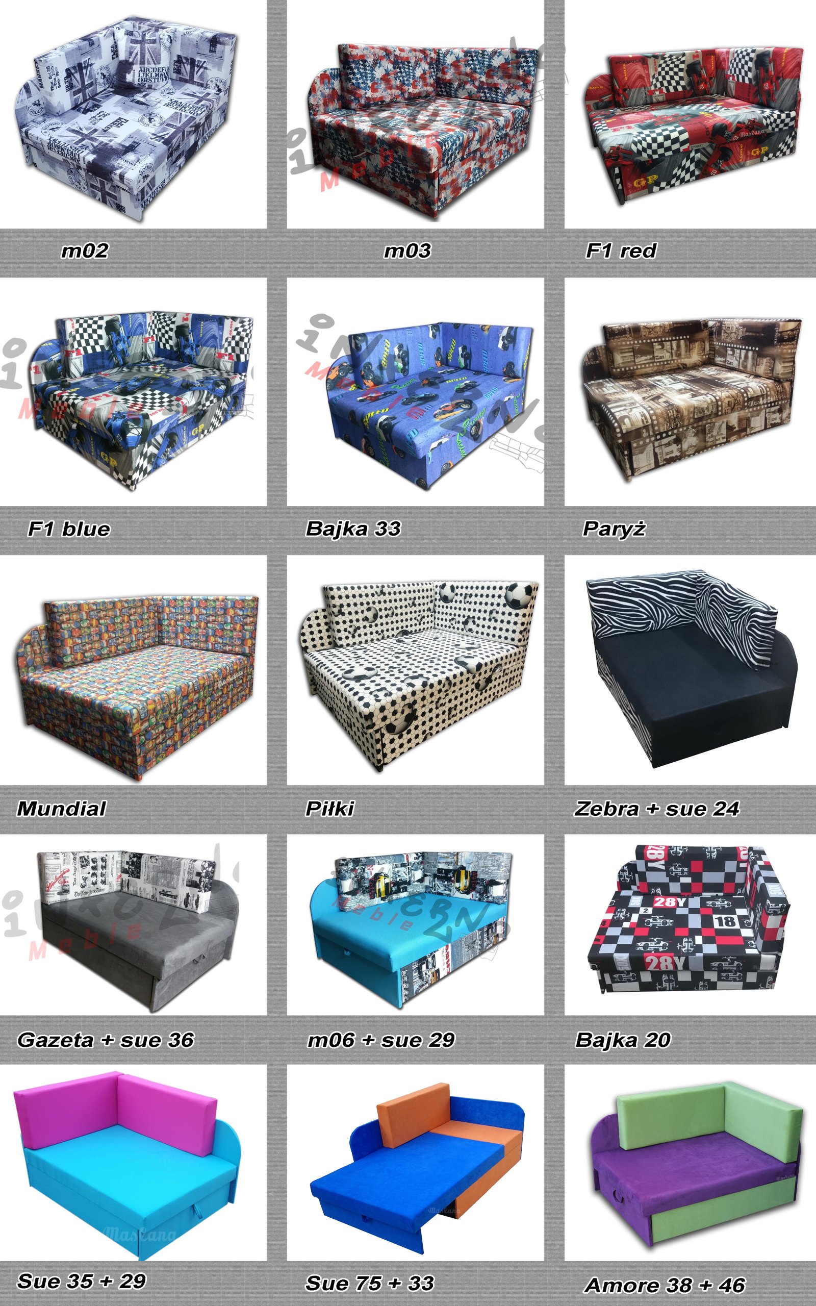 Narożnik dziecięcy, łóżko, KUBUŚ, dużo WZORÓW! Kolor wielokolorowy