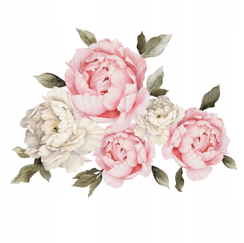 

Pastelowe Piwonie Peonie Naklejki Na Ścianę 100cm