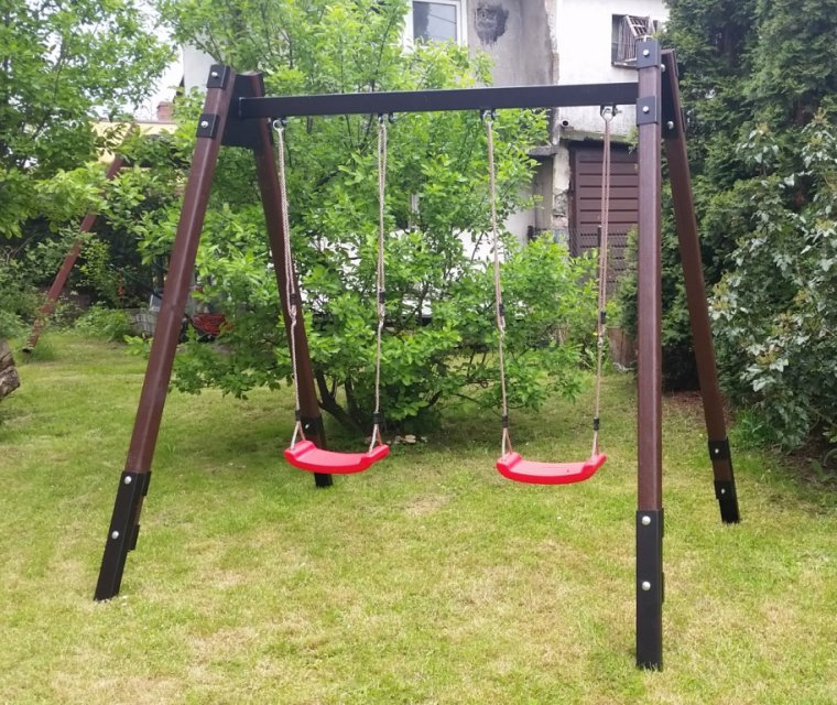 Solidna huśtawka dla dzieci drewniano - metalowa Producent inna