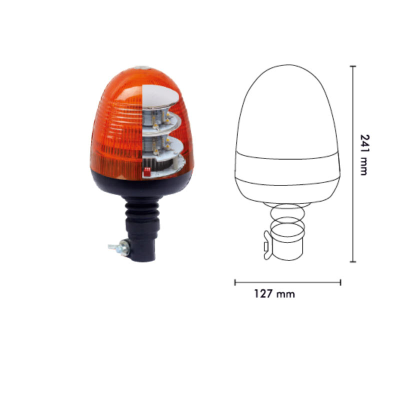 LAMPA BŁYSKOWA ostrzegawcza KOGUT 12/24V FLEX Numer katalogowy części 02033