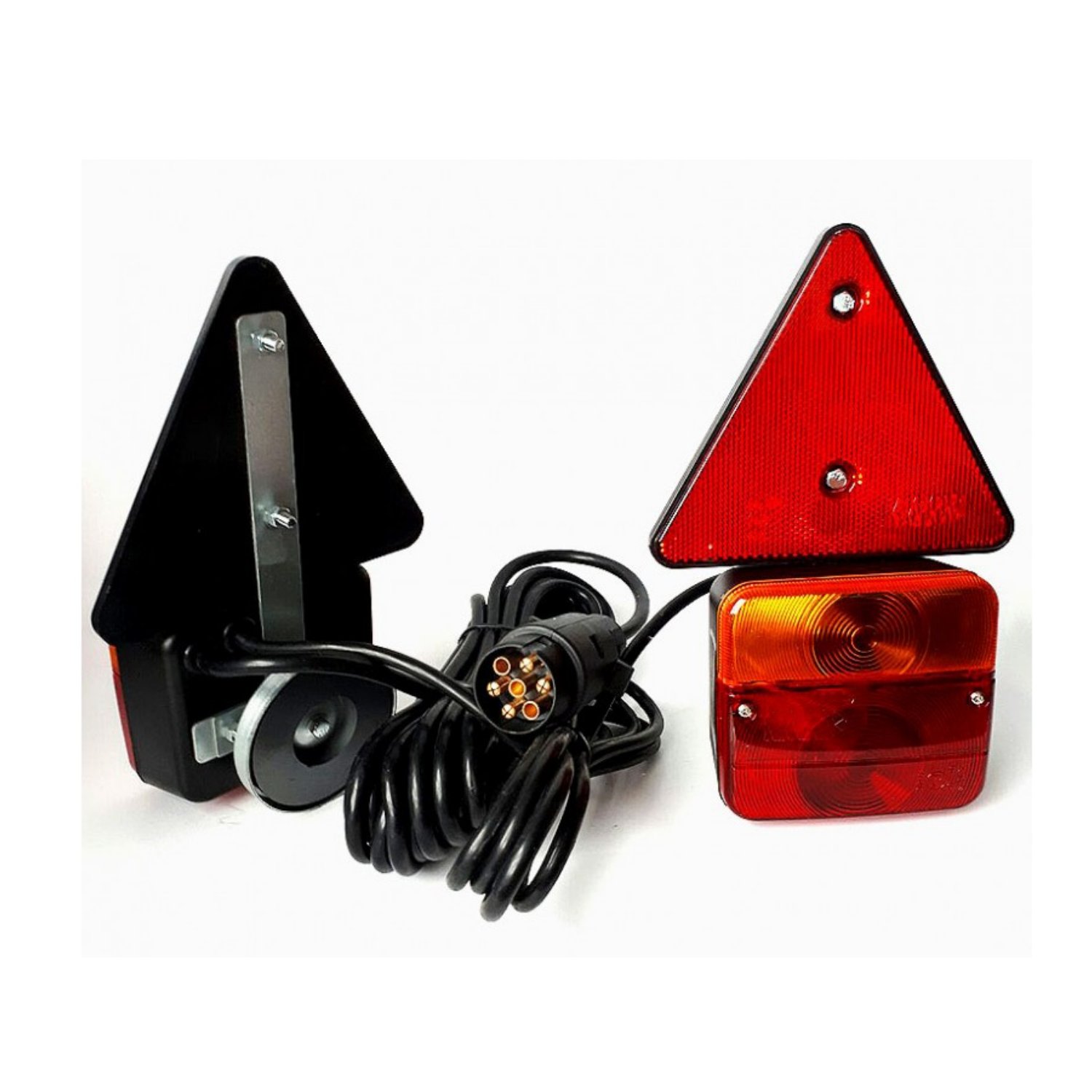 ZESTAW LAMP SWIATEL DO PRZYCZEP NA MAGNES TROJKAT