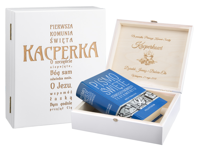

Biblia Pismo Święte Komunia Chrzest Pudełko Grawer