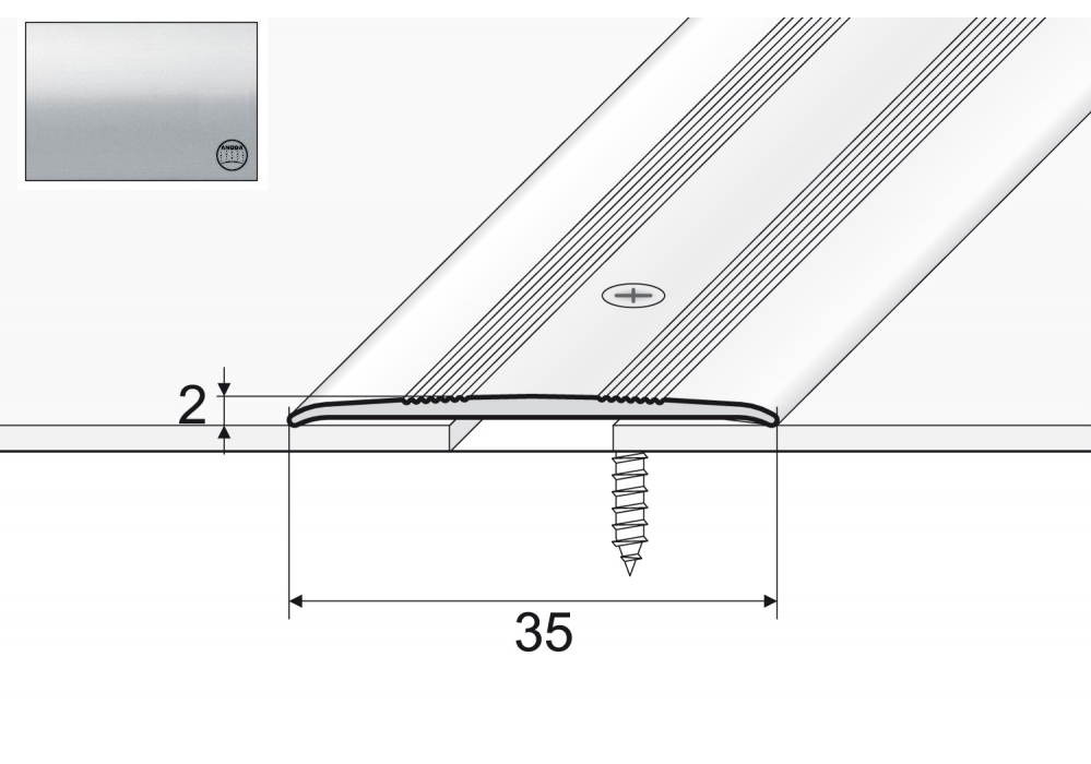 

Listwa łączeniowa A08 do wykładzin 93cm Srebro