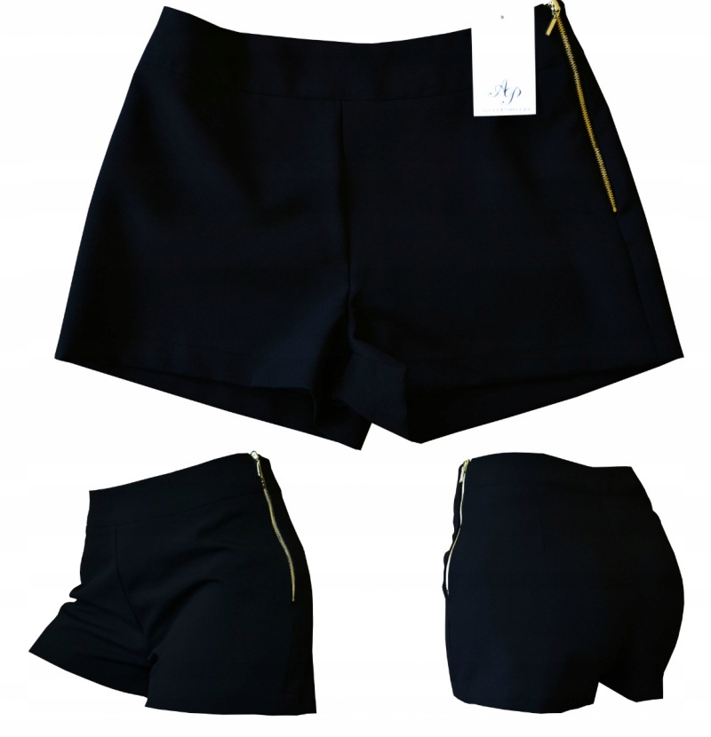 

M Spodenki szorty Zip 38 wysoki stan Czarny