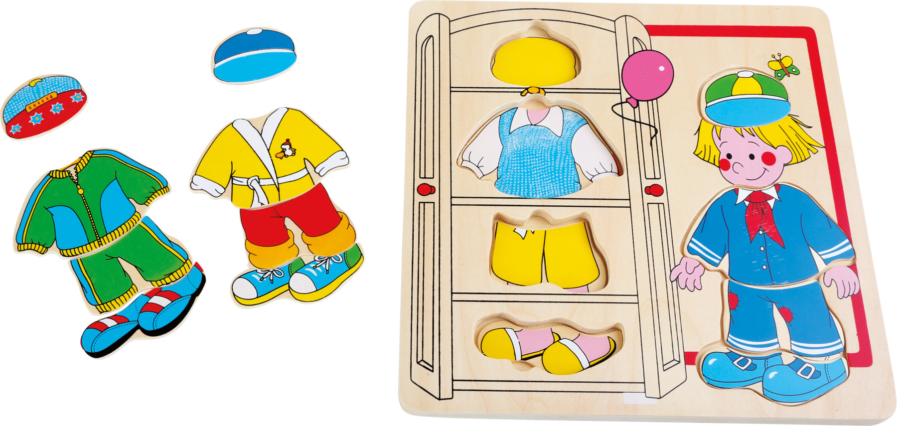 

Puzzle Układanka Drewniana ubierz chłopca Motoryk