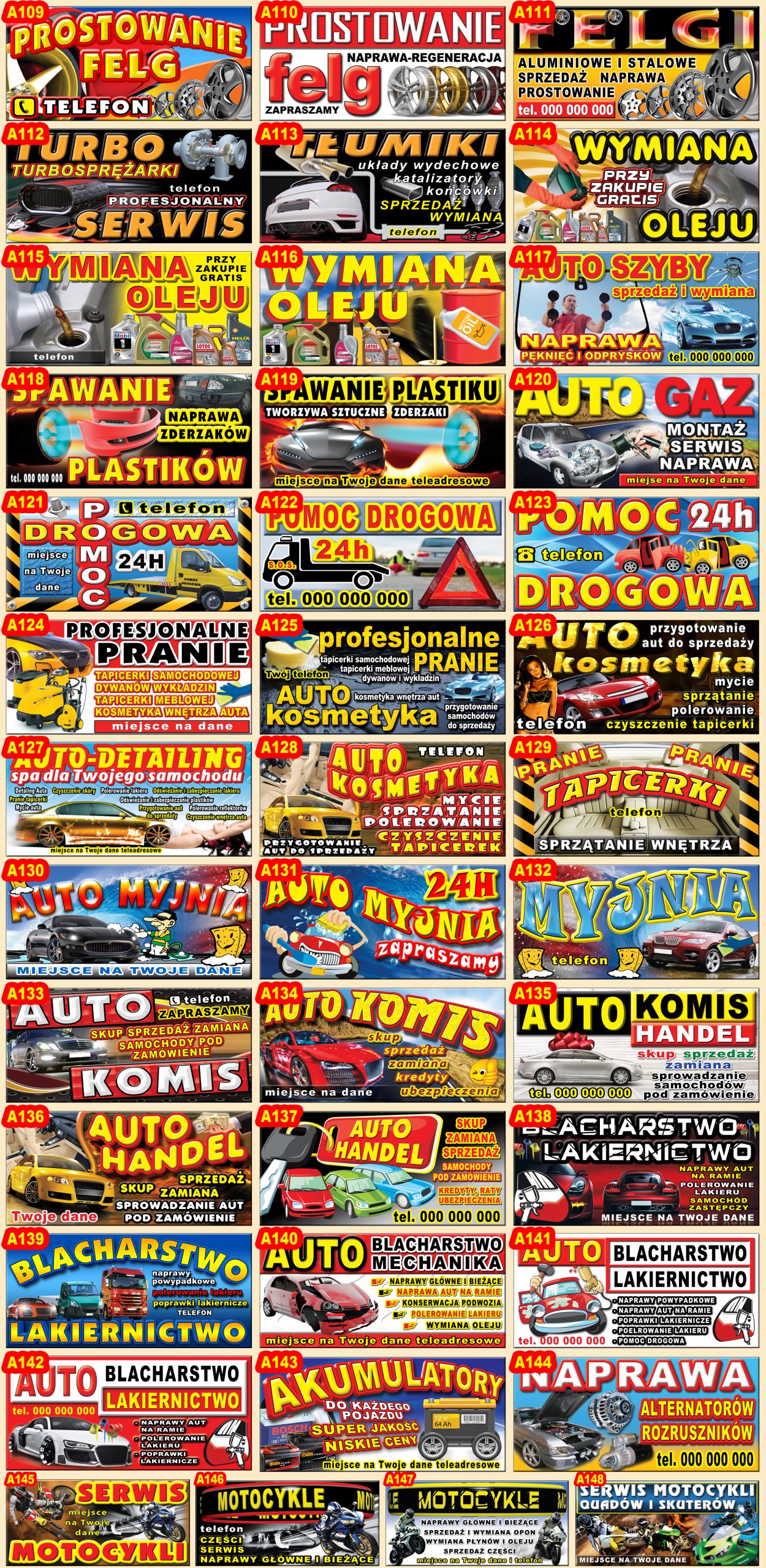 BANER AUTO SERWIS NAPRAWA WYMIANA OPON warsztat Marka Czarmax