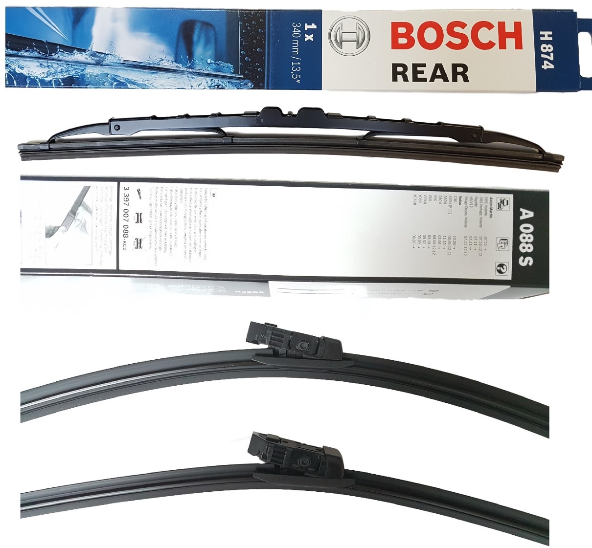 

Bosch Wycieraczki Przód+tył Volvo V50 (mw) Od 2004