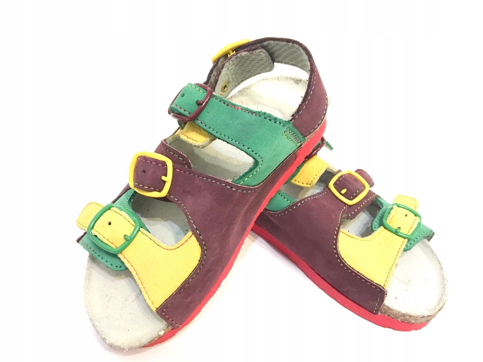 

Buty Sandałki dziecięce Brązowe Skóra Korek R 21