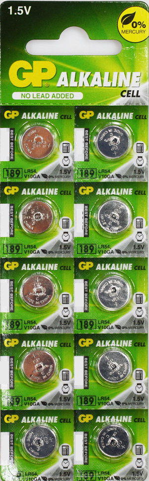 Pile Alcaline Panasonic 1,5V LR1130 / V10GA / LR54 / 189 / AG10