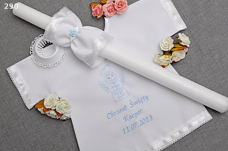 SZATKA SWIECA DO CHRZTU HAFTOWANA Imie chrzest Płeć Uniseks