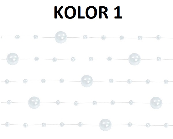 GIRLANDA PERŁOWA 5SZT 6,5 M GIRLANDY PERŁOWE 20KOL Marka Party deco