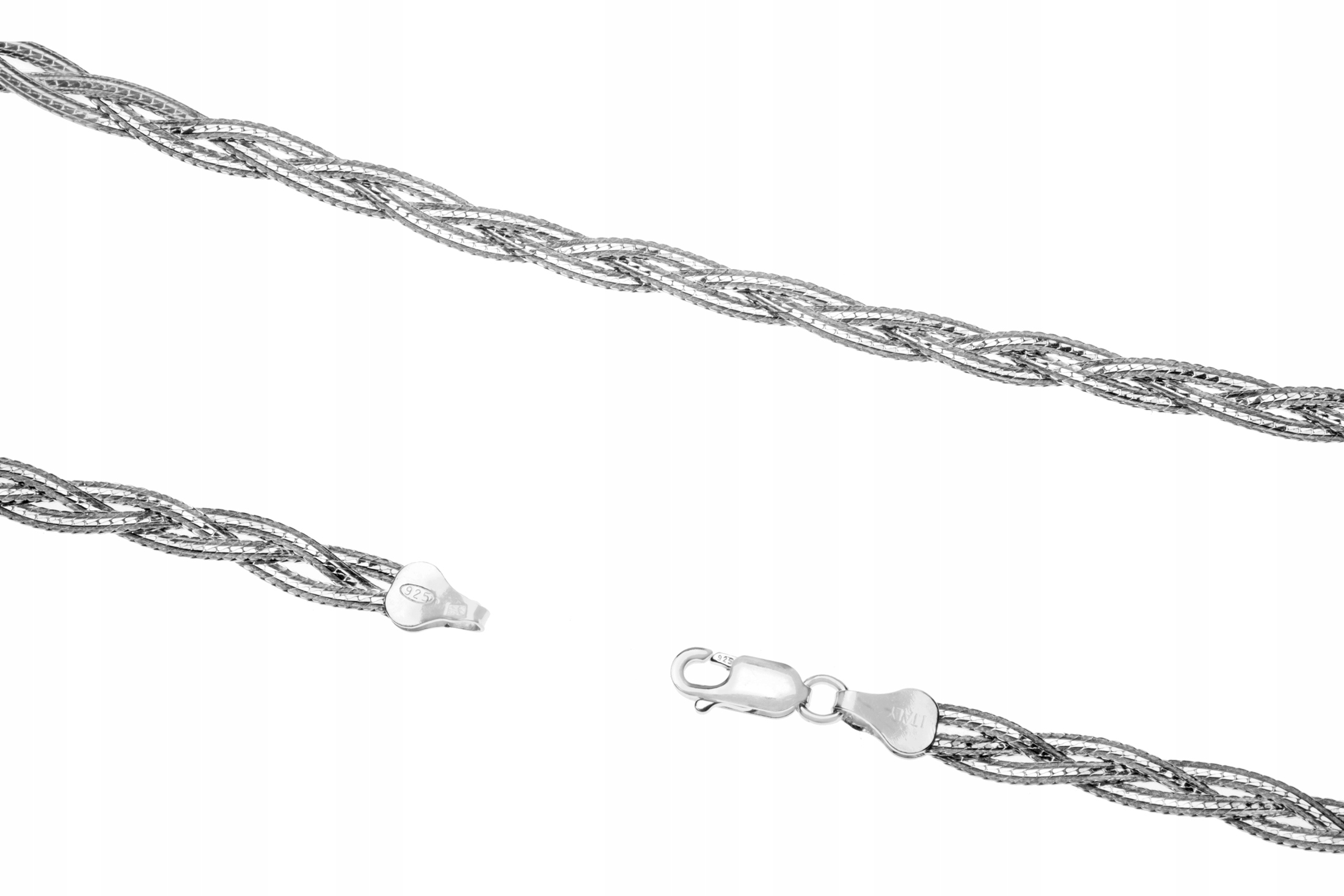 Stříbrný Řetízek S Trojitou Italskou Páskou 45 CM!