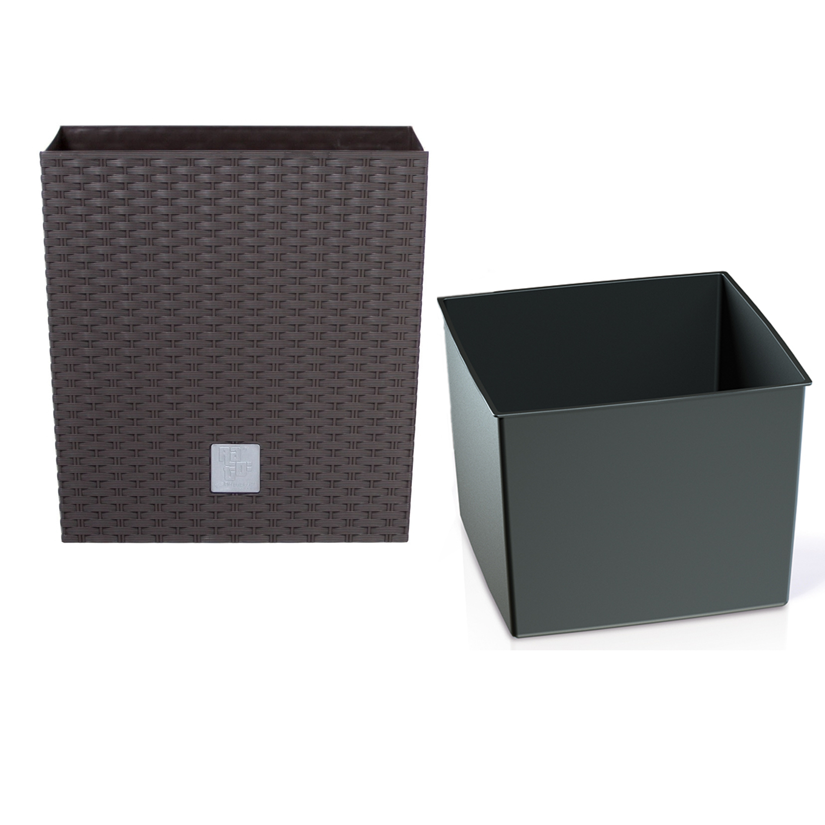 

Rattanowa Doniczka z wkładem 22x22cm Donica Ratan