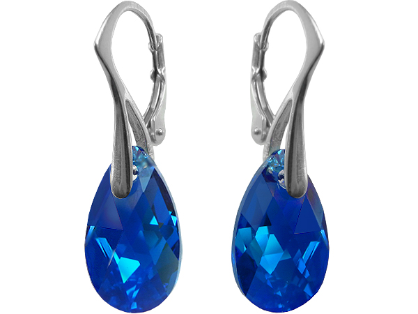 

Kolczyki Swarovski Migdał 16mm Capri Blue Ab