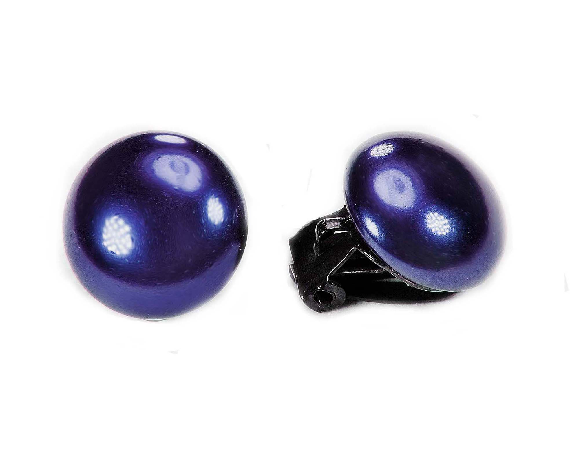 Klipsy białe perłowe okrągłe perły różne kolory CZESKIE JABLONEX klasyczne Długość całkowita 1.3 cm