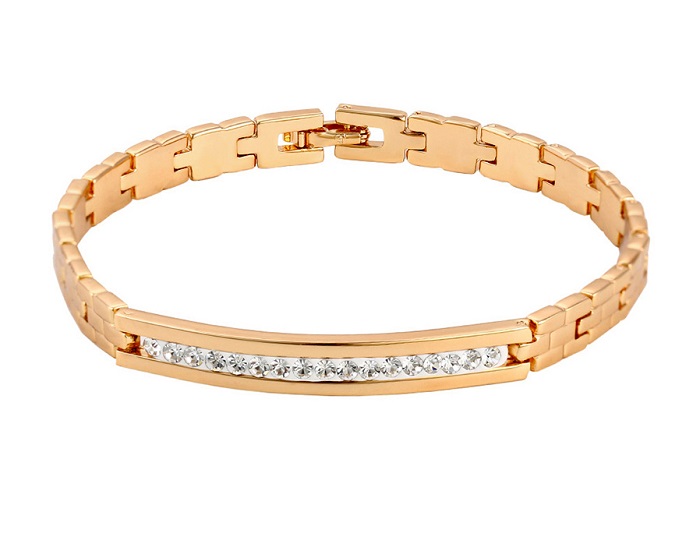 

Bransoletka złota Swarovski cyrkonie stal 19 cm