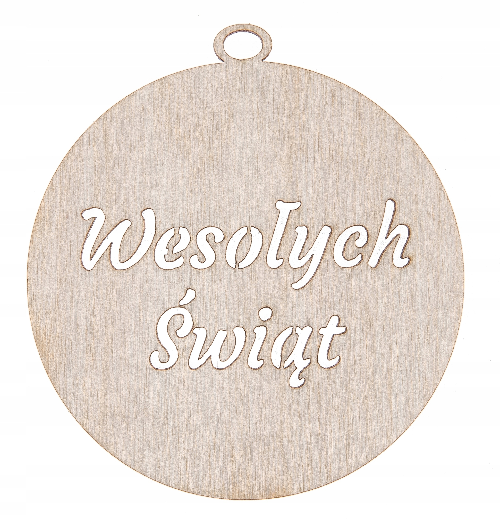 Zawieszka ze sklejki – bombka B6 „Wesołych Świąt”