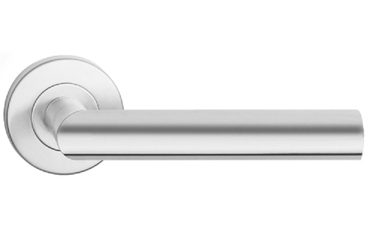 KLAMKA DO DRZWI LEDA KOŁO INOX - KOMPLET ROZET -PL Kolor satyna