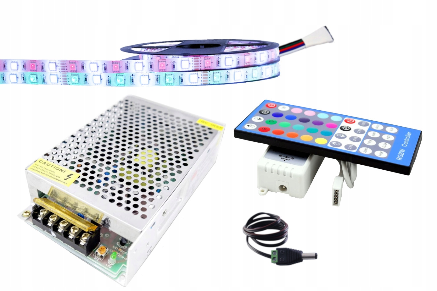 

Zestaw taśma Led 300 Smd Rgbw 5050 IP65 pilot 10m