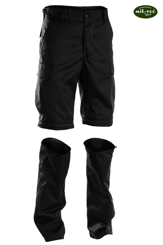 Trekkingowe SPODNIE BDU 2w1 ZIP OFF Czarne - L Właściwości Bawełniane