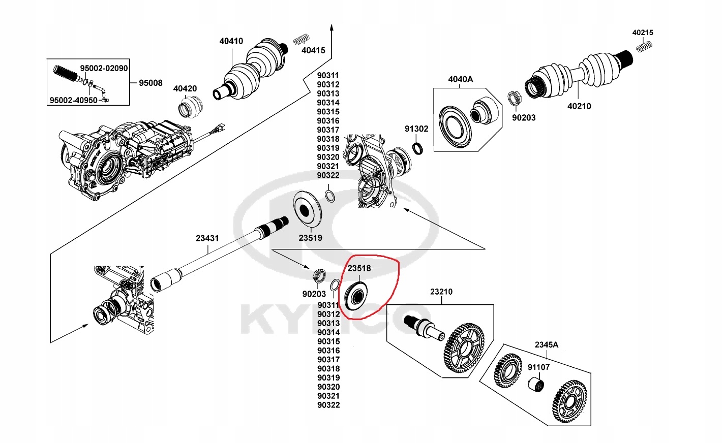 

Tryb Zębatka Koło Zębate Kymco Mxu 500 500iRS