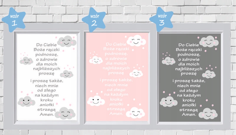 A3 PLAKAT modlitwa A3 ANIELE BOŻY chrzest, roczek Bohater / Bajka Inny