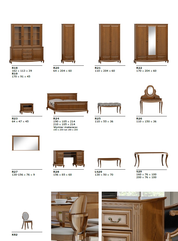 Komoda, el. drevo, drevený nábytok, dub, buk KH Výška nábytku 91 cm