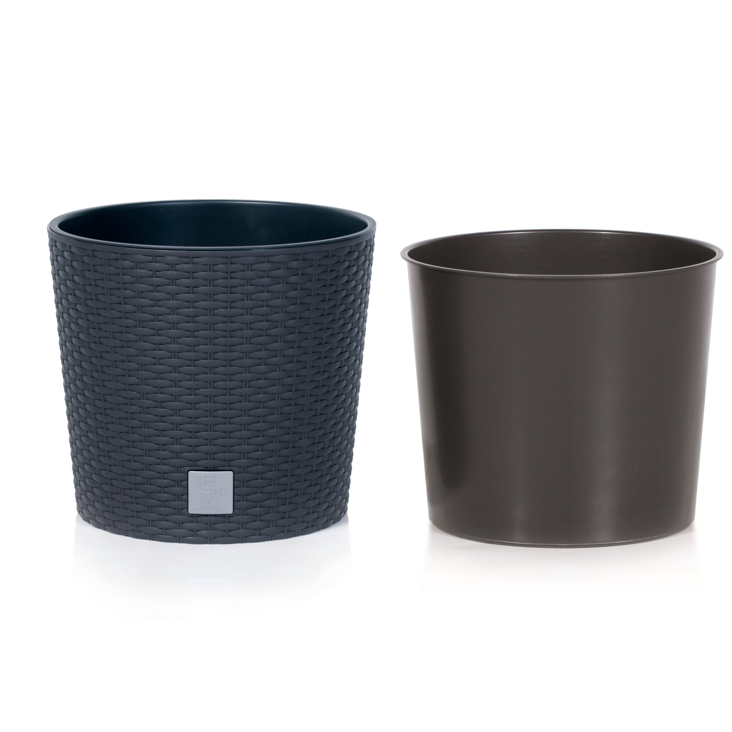 

Doniczka + wkład Rattan 25xh23cm Antracyt Osłonka
