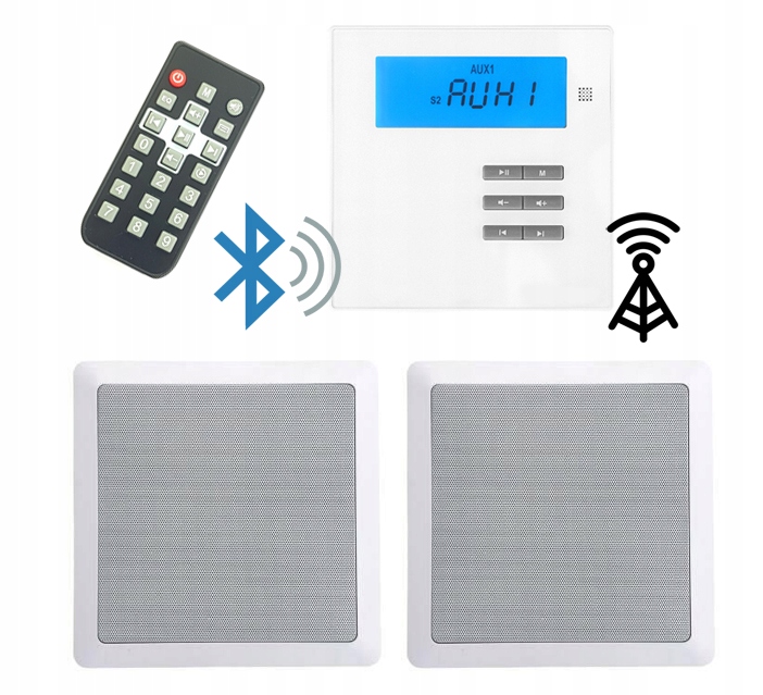 P2 Podomítkové Rádio S BLUETOOTH/SD/USB-MP3, Bílé