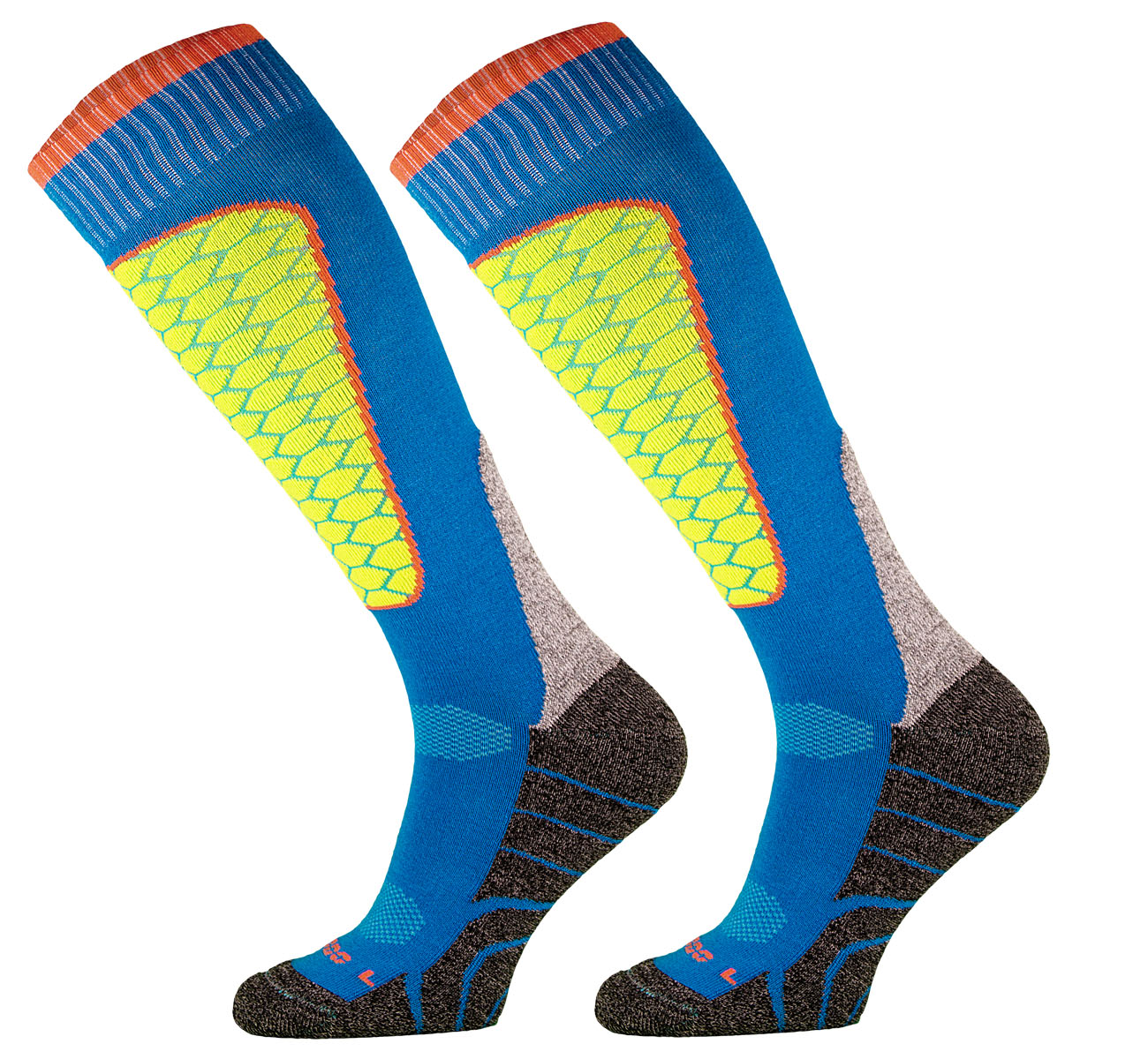 Podkolanówki narciarskie SKI1 Comodo Polycolon BLUE-YELLOW-05 roz 35-38