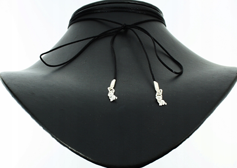 Naszyjnik sznurkowy typu choker-srebrne kotki Rodzaj Wyrób jubilerski