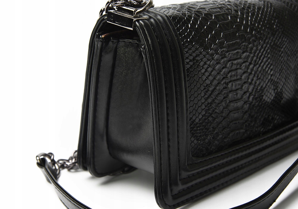 TOREBKA CHANELKA ŁAŃCUCH WYSOKA JAKOŚĆ WĘŻOWY WZÓR Styl miejski