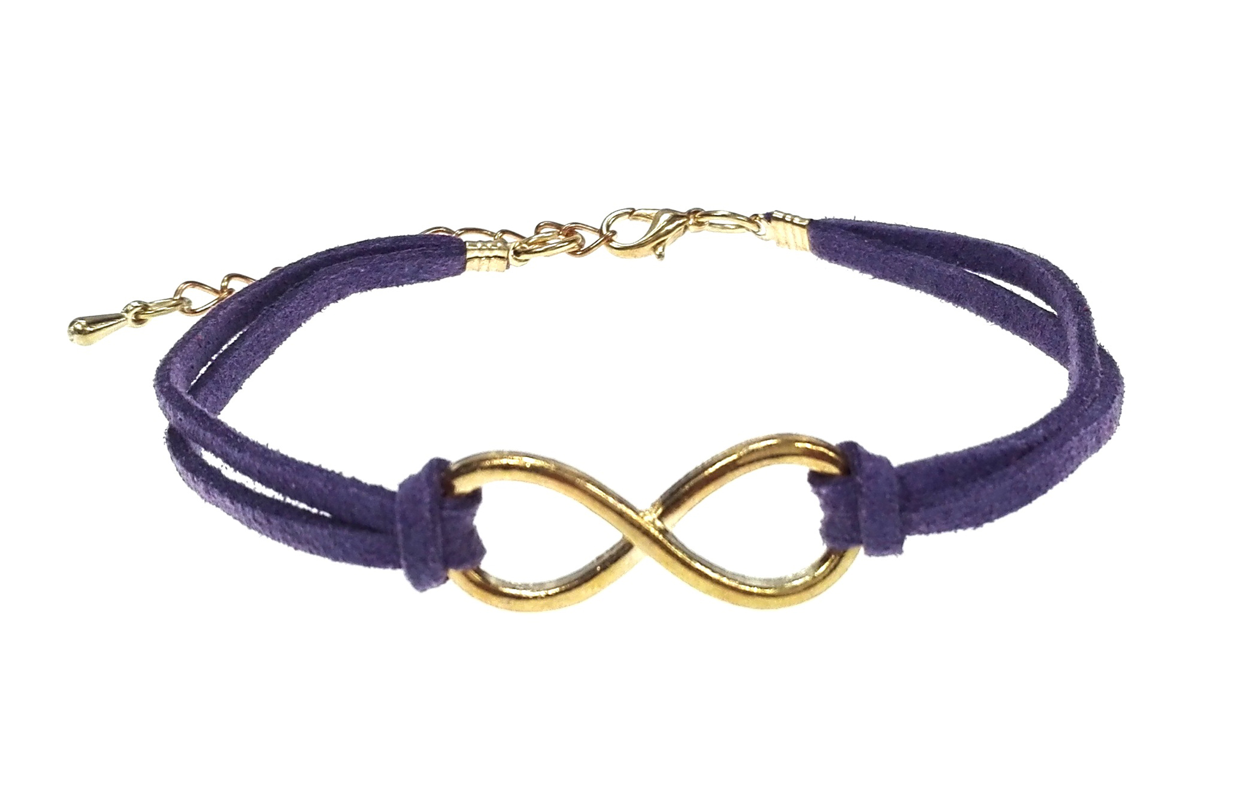 

B2110-6 Bransoletka ,,infinity''- Złoty-fioletowy