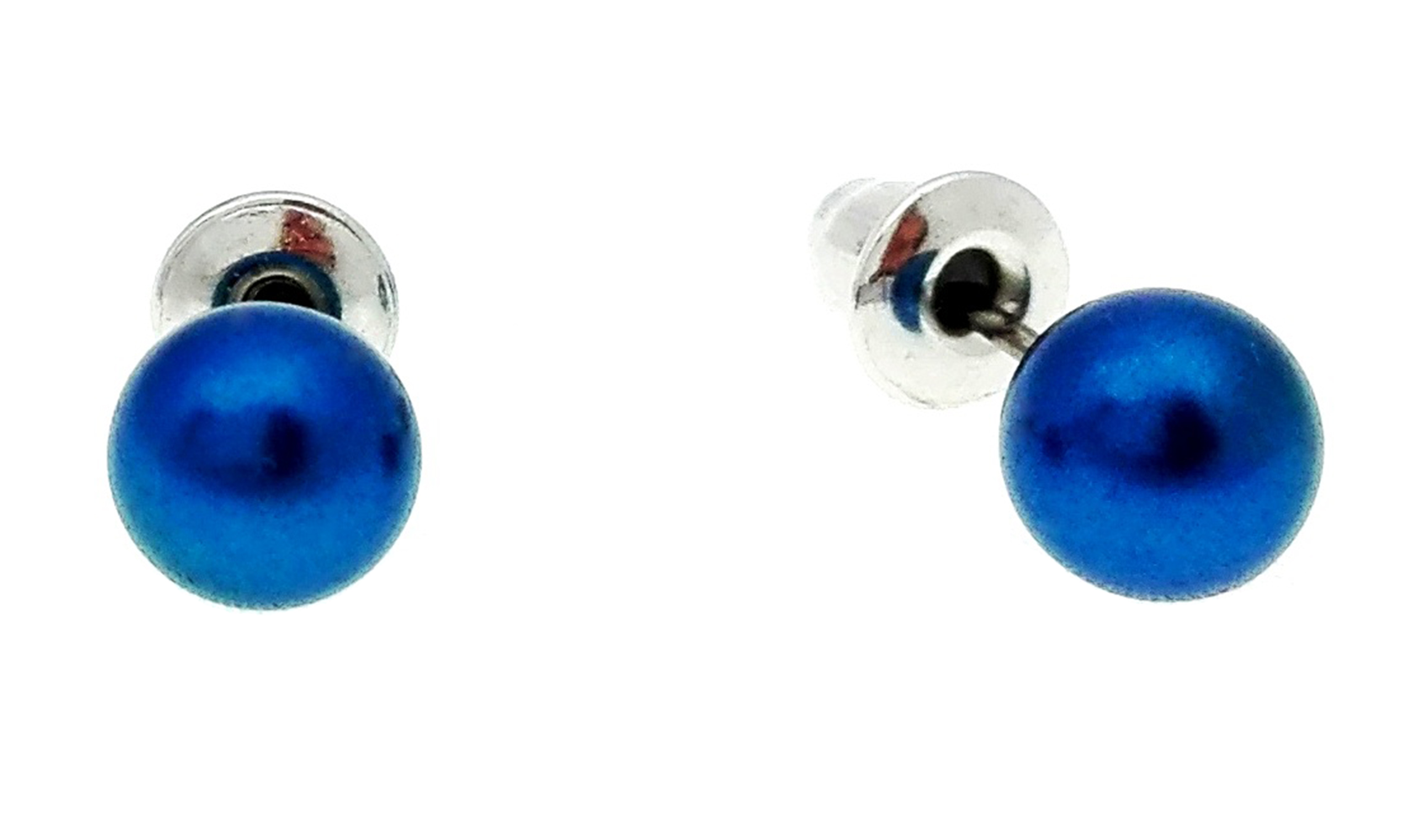 

Kolczyki perełki perły 6 mm Ciemnoniebieski -10