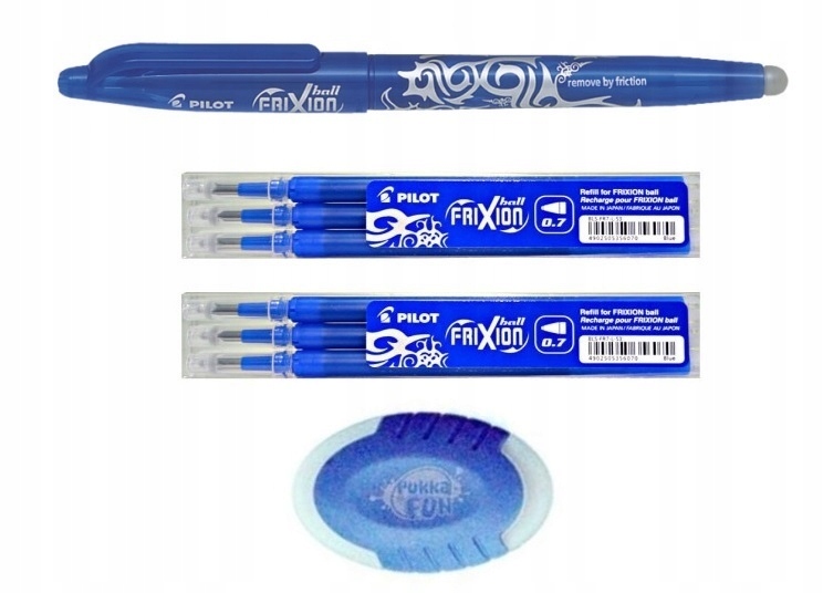 

Pióro Pilot Frixion 0,7 ścieralny,6 wkładów,gumka