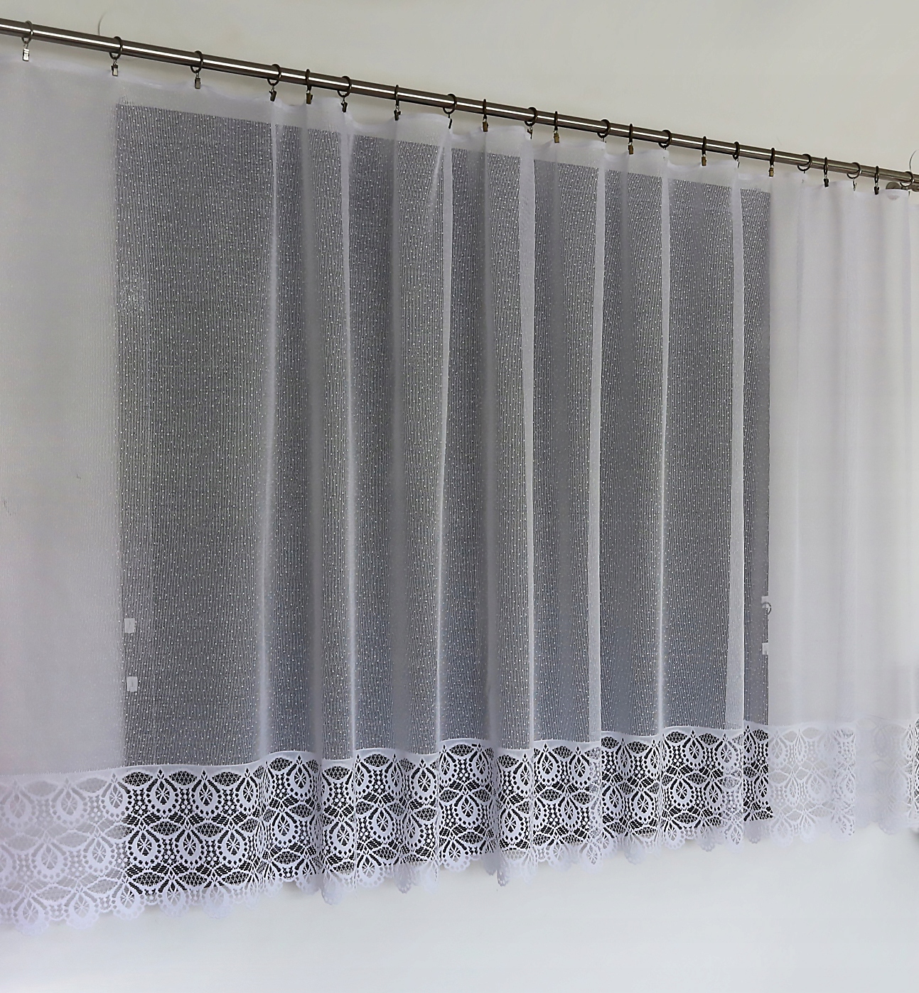 Mg Záclona žakár 637/10 Bílá 400X120 cm Hotová S Páskou M