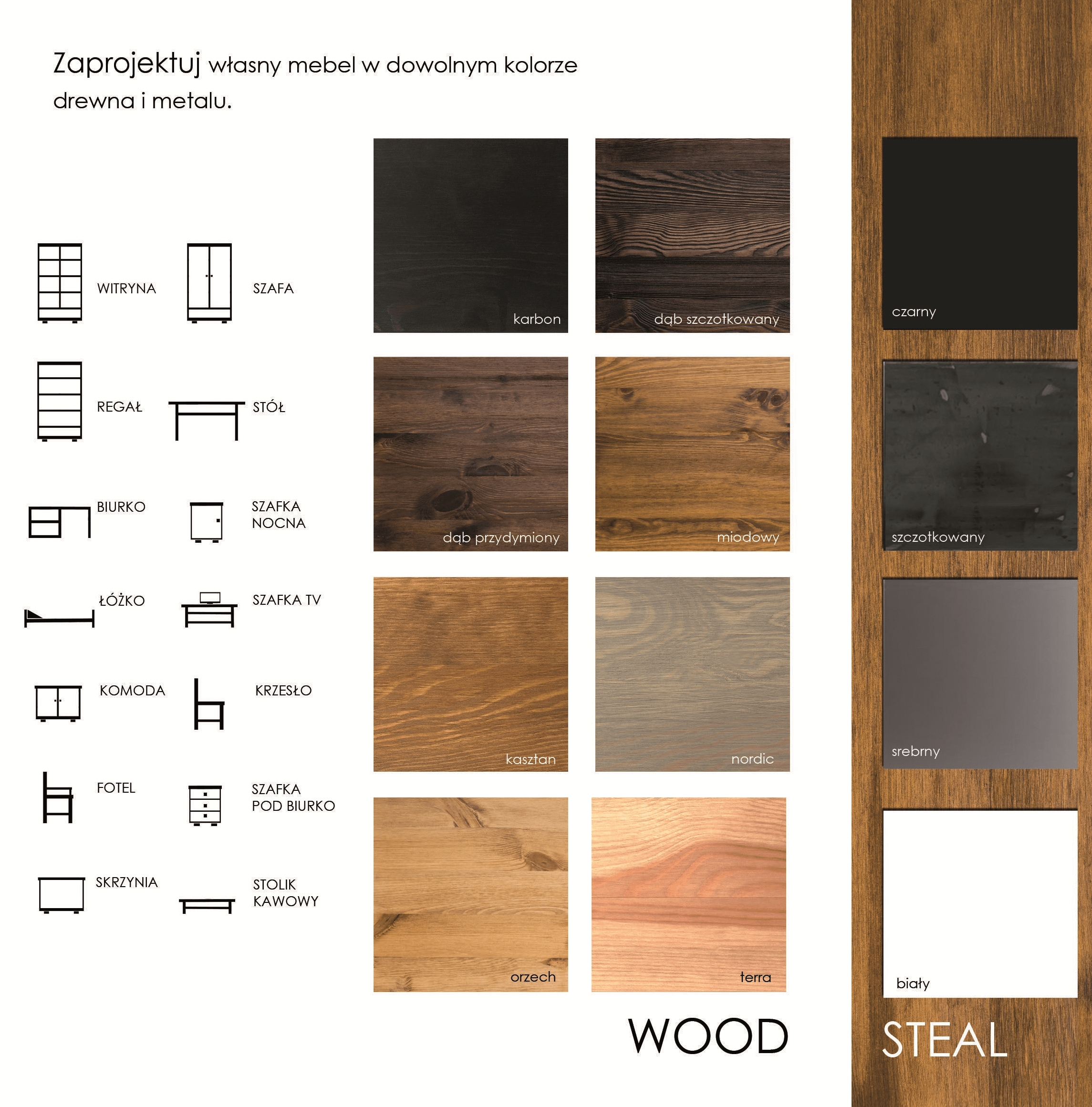 IDUSTRIALNA KOMODA METAL DREWNO STYL LOFT Szerokość mebla 56 cm