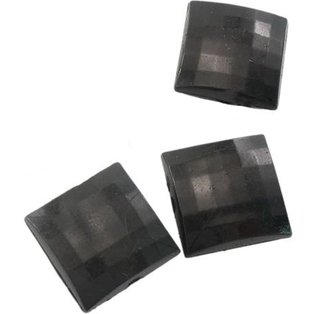 Koraliki Akrylowe Czarne Kwadrat 16x16mm 100szt