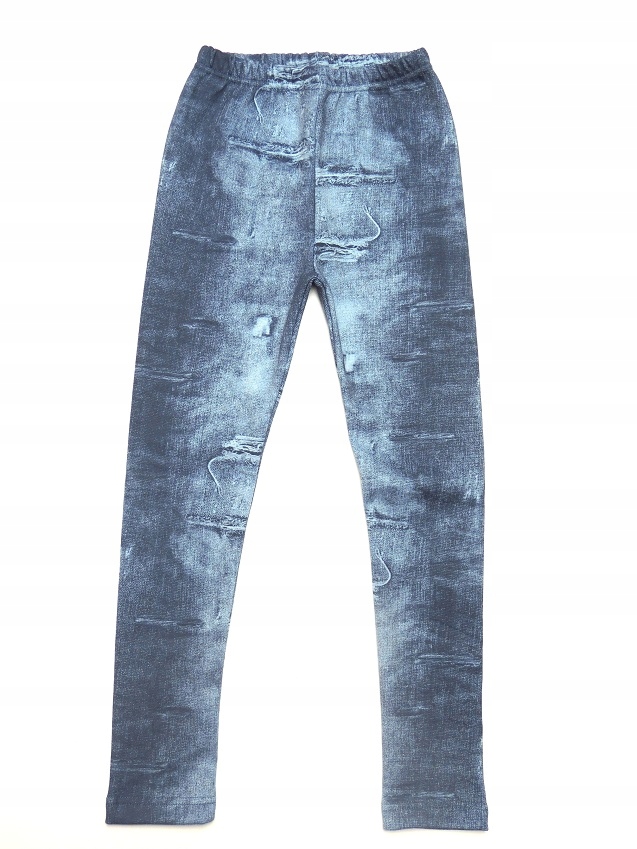 Dresmoda legginsy GRUBE ocieplane jeans dziury 158 Długość długie