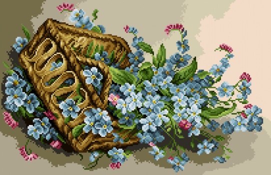 Křížková výšivka sada kanva+mulina+jehly památníky 47x30 Gobelin 7075