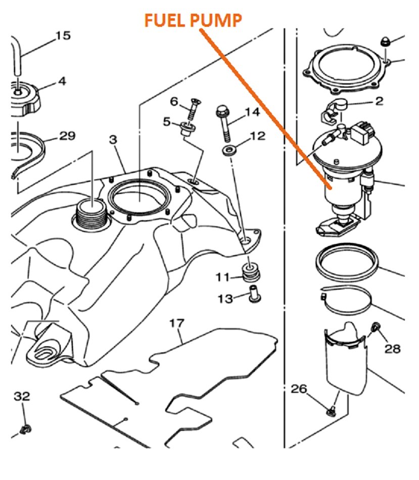 YAMAHA 16-21 YFM 700 GRIZZLY ТОПЛИВНЫЙ НАСОС ФИЛЬТР