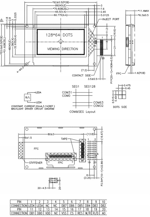 ART Nowe LCD 128x64-MN z podśw.LED White/KK Producent Inna