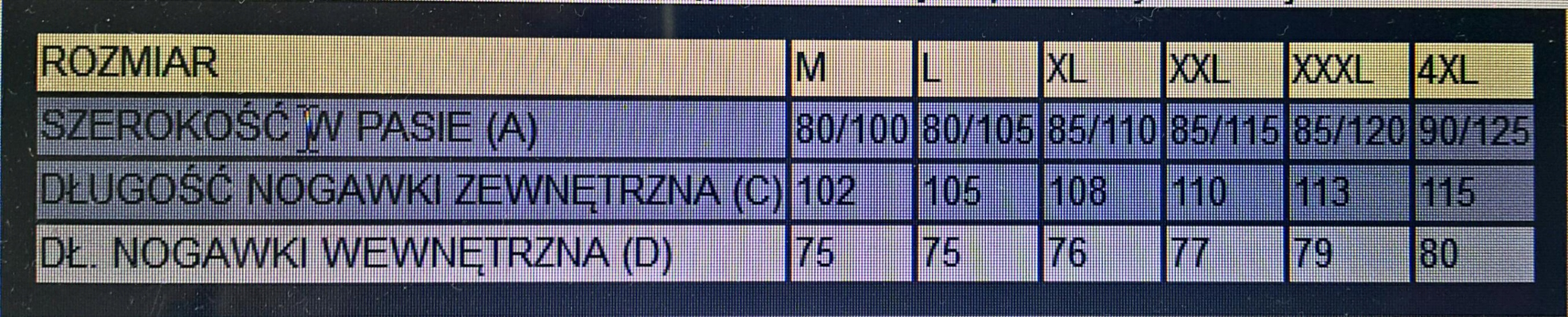 SPODNIE DRESOWE MORO roz. XXXL Rozmiar 3XL