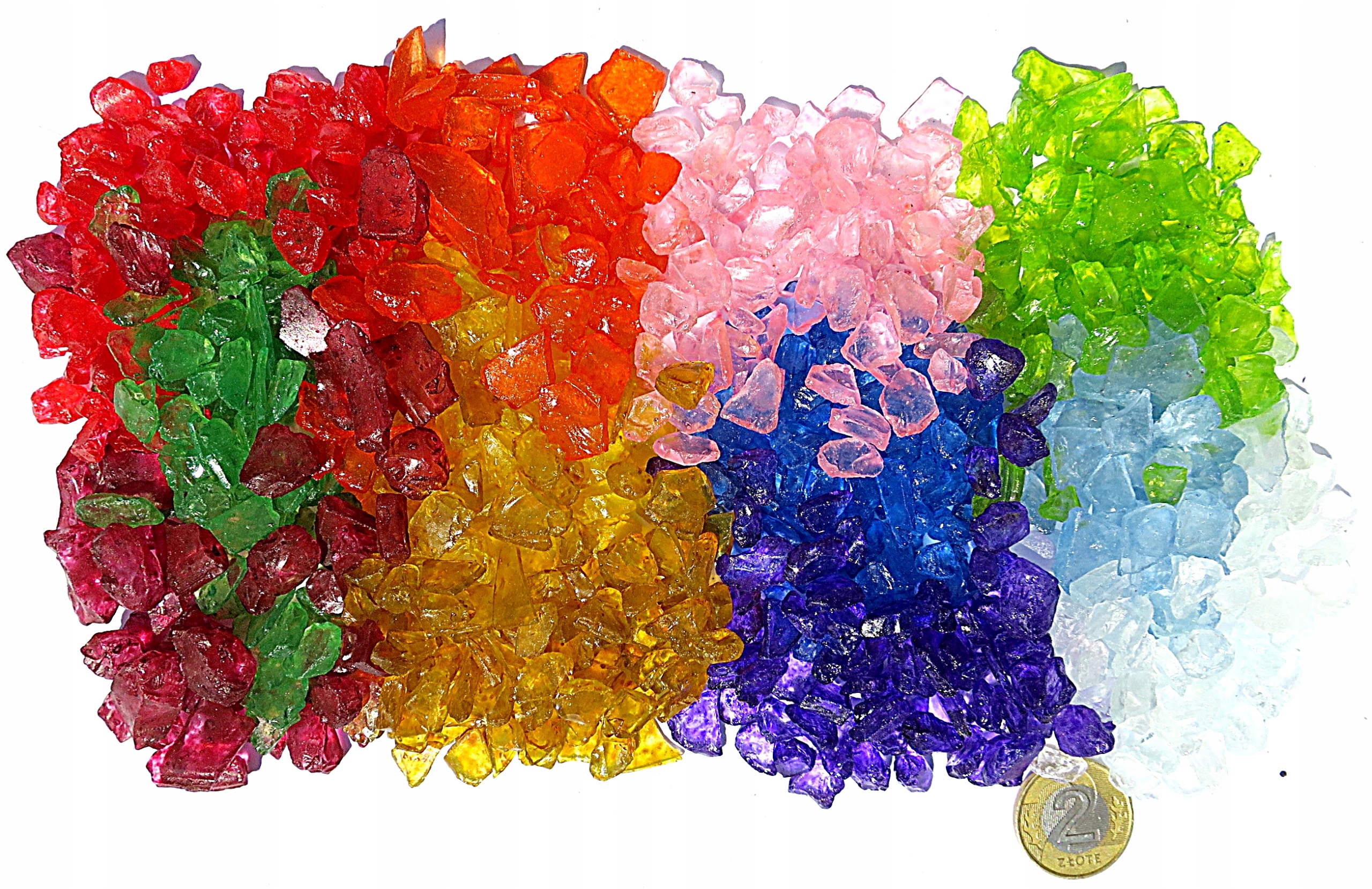 

Kryształki Szkiełka Ozdobne Szkło Fi 6-11mm 0,5KG