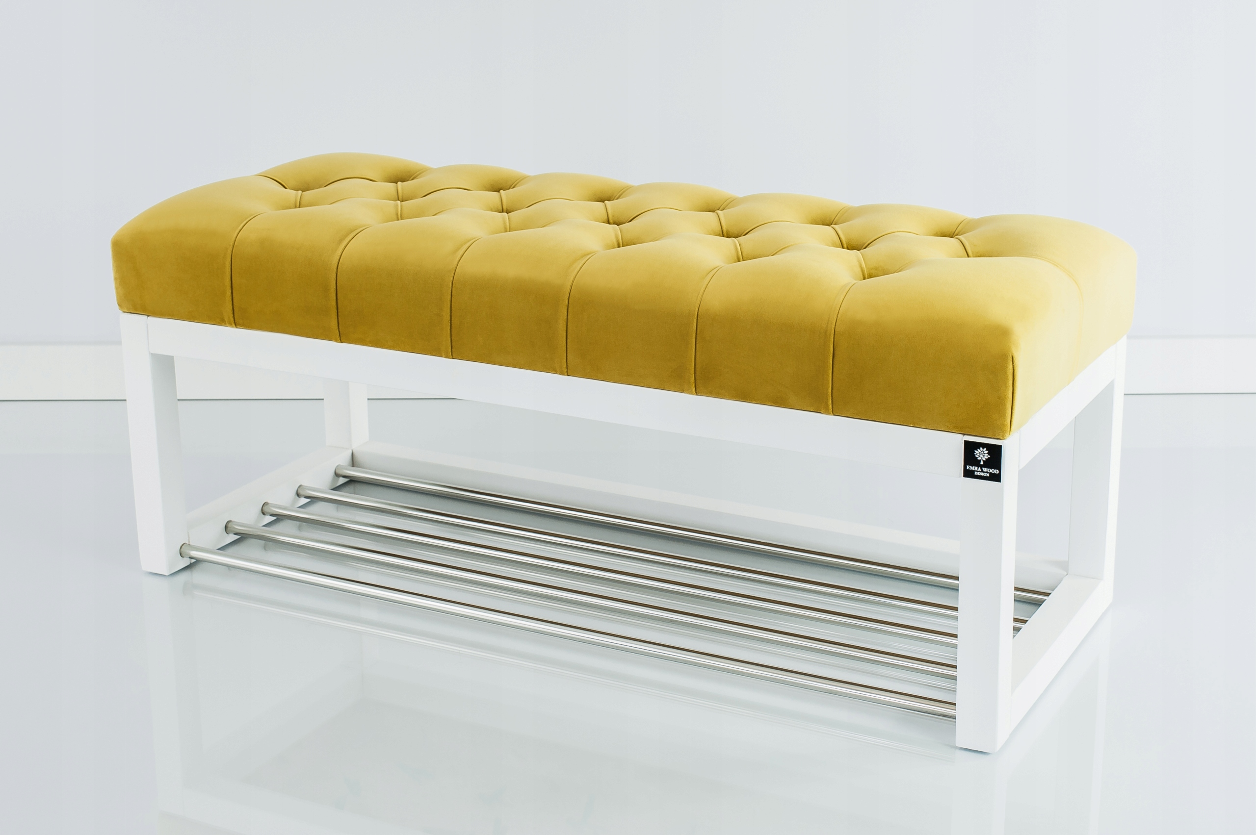75 Producent Ławka Pikowana Żółty EMRA WOOD Głębokość mebla 40 cm