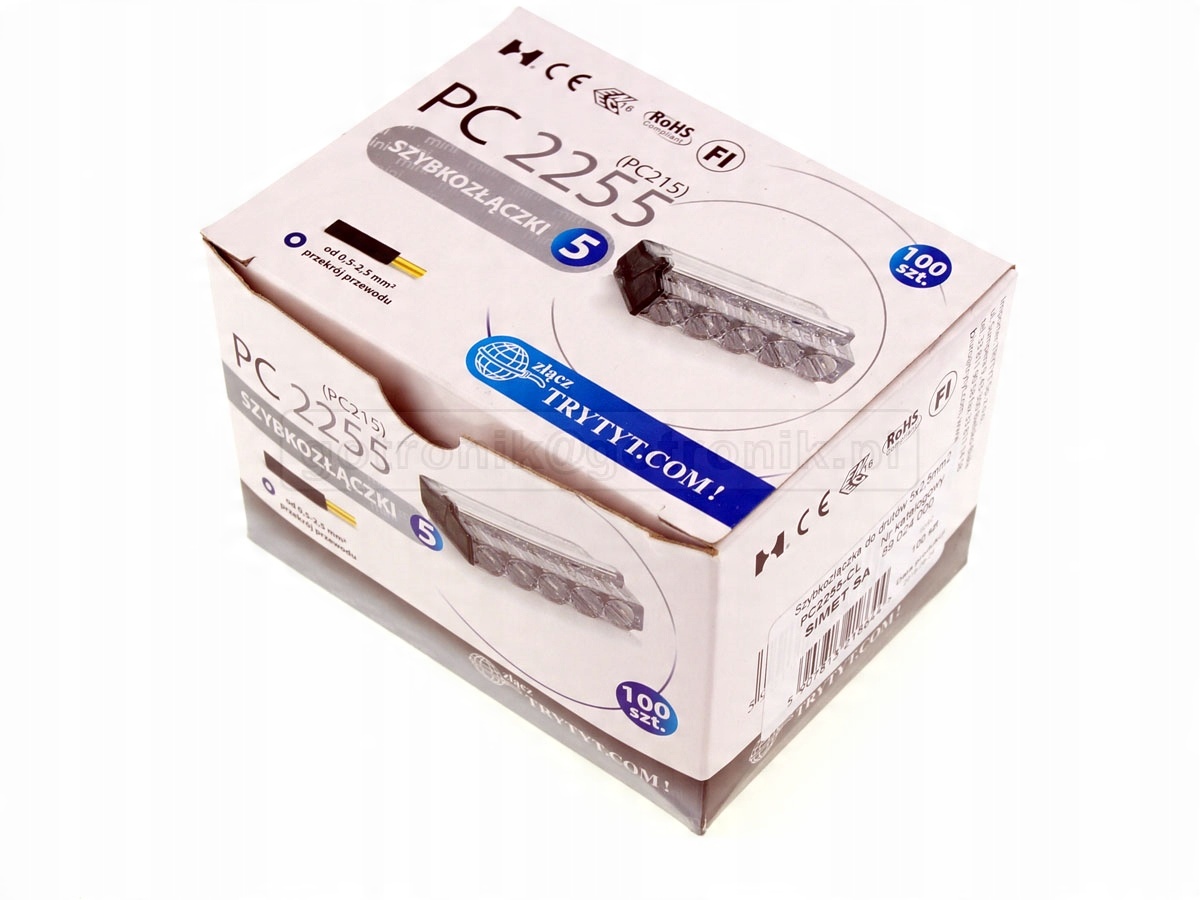 

Szybkozłączka 5x1,5-2,5mm2 x100szt.__________Z239P