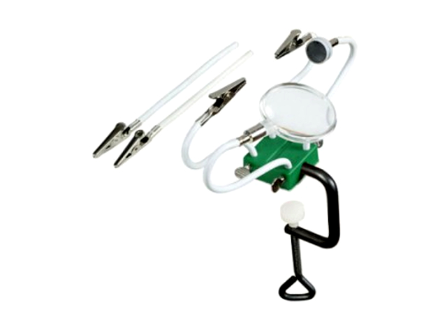 Uchwyt monterski trzecia ręka z lupą przykręcany