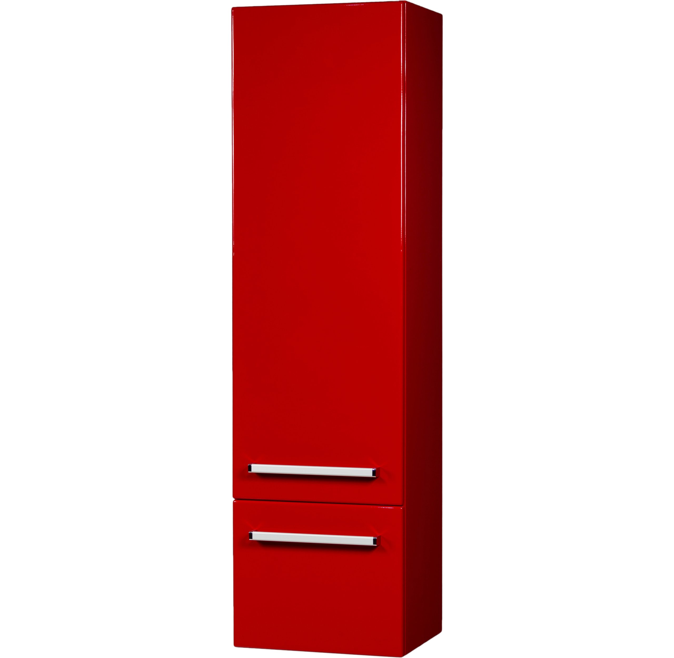 FOKUS meble łazienkowe czerwony wysoki regał